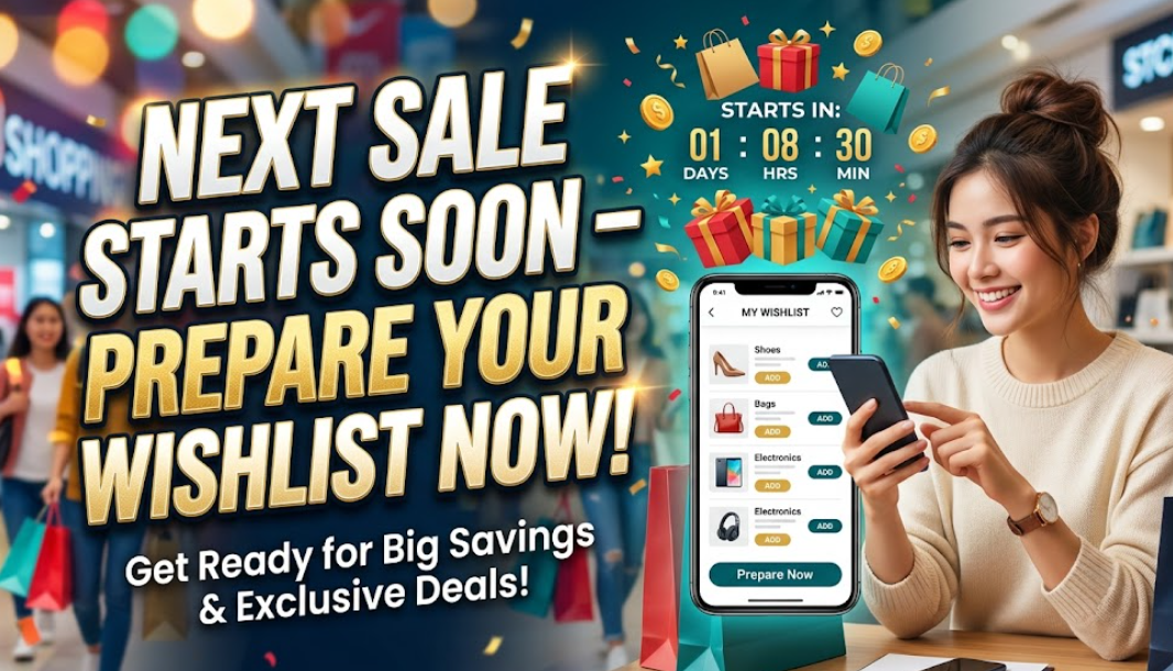 Next Sale Starts Soon – Prepare Your Wishlist Now