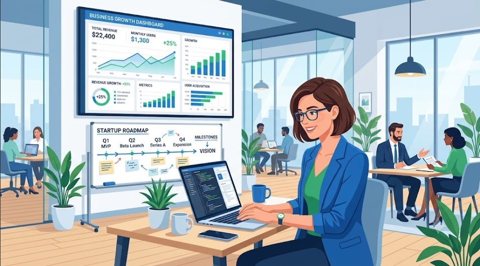 Startup founder planning a bootstrapped fundraising strategy for business growth